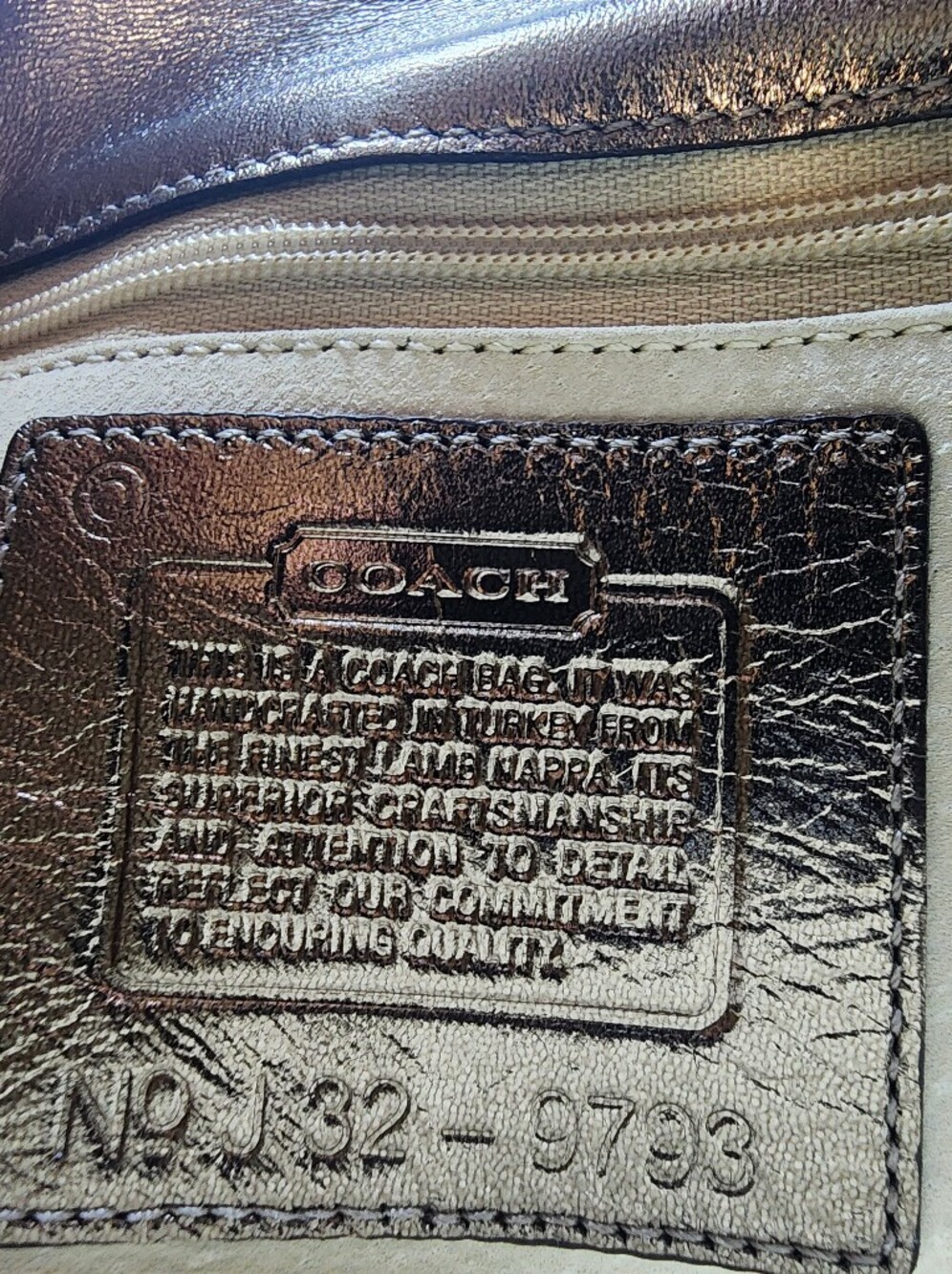 Coach Vintage Metallic Belted Clutch With Mirror, Lamba Nappa, EUC, 2003, 9793 - Picture 13 of 13
